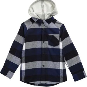 Hurley’s Fleece Hooded Check Print Shacket. Boy’s Size Multiple various. 4/5/6/7
